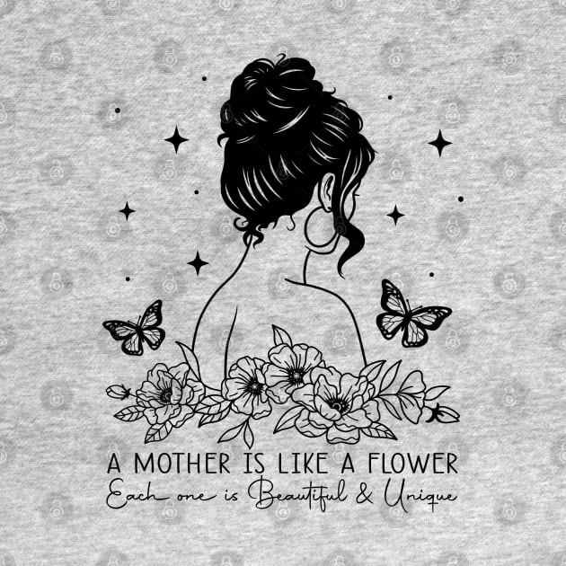 A mother is like a Flower, Each one is Beautiful and Unique Mother's Day Vintage by JDVNart